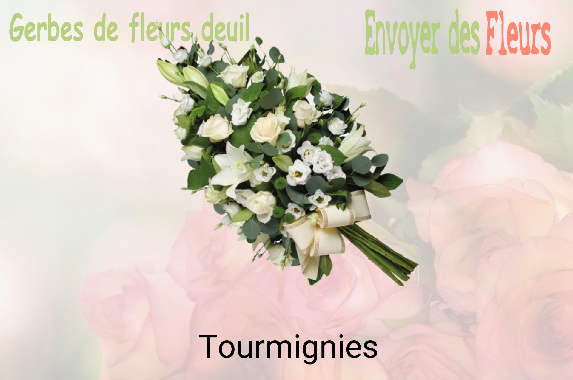 Gerbe de fleurs de deuil livrée à Tourmignies